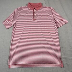 Bobby Jones Polo Mens XL Red White Stripe Performance PGA Tour Championship